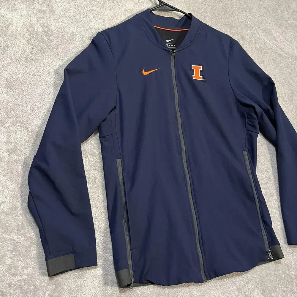 Illinois Fighting Illini Jacket Mens XS Navy NCAA Football Nike Full Zip